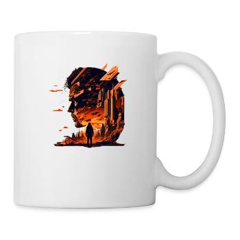 Sci-Fi und fremde Planeten ergeben ein Artwork - Tasse - Weiß - Rechts