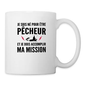 né pour être pêcheur / cadeau humour pêche - Mug blanc - blanc - Droite