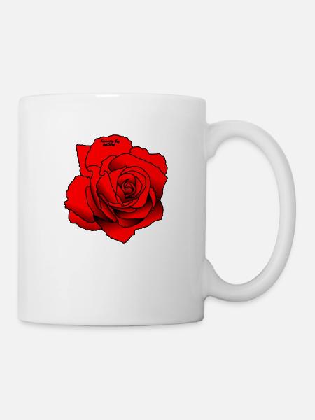 Rote Rose - Tasse - Weiß