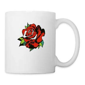 pink flower leaf 2 A - Mug - white - Right