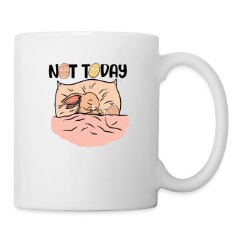Joyeuses Pâques - pas aujourd’hui. Lazy Bunny faisant la sieste avec - Mug blanc - blanc - Droite