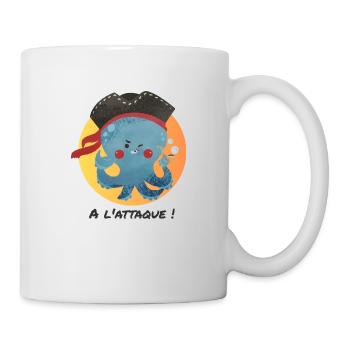 Pieuvre pirate, à l'attaque ! - Mug blanc - blanc - Droite