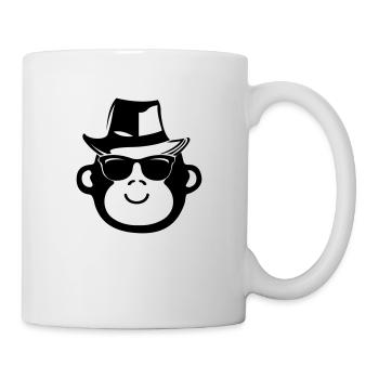 affe cool gangster - Tasse - Weiß - Rechts