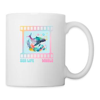 Niedlicher Wal - Meereslebewesen - Tasse - Weiß - Rechts