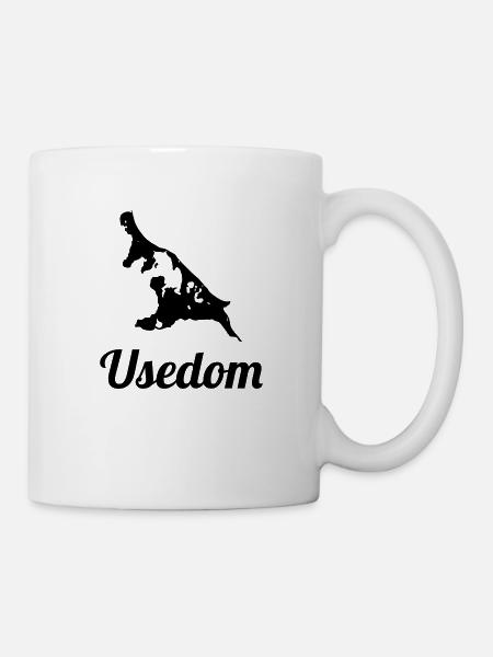 Insel Usedom Umrisskarte - Tasse - Weiß