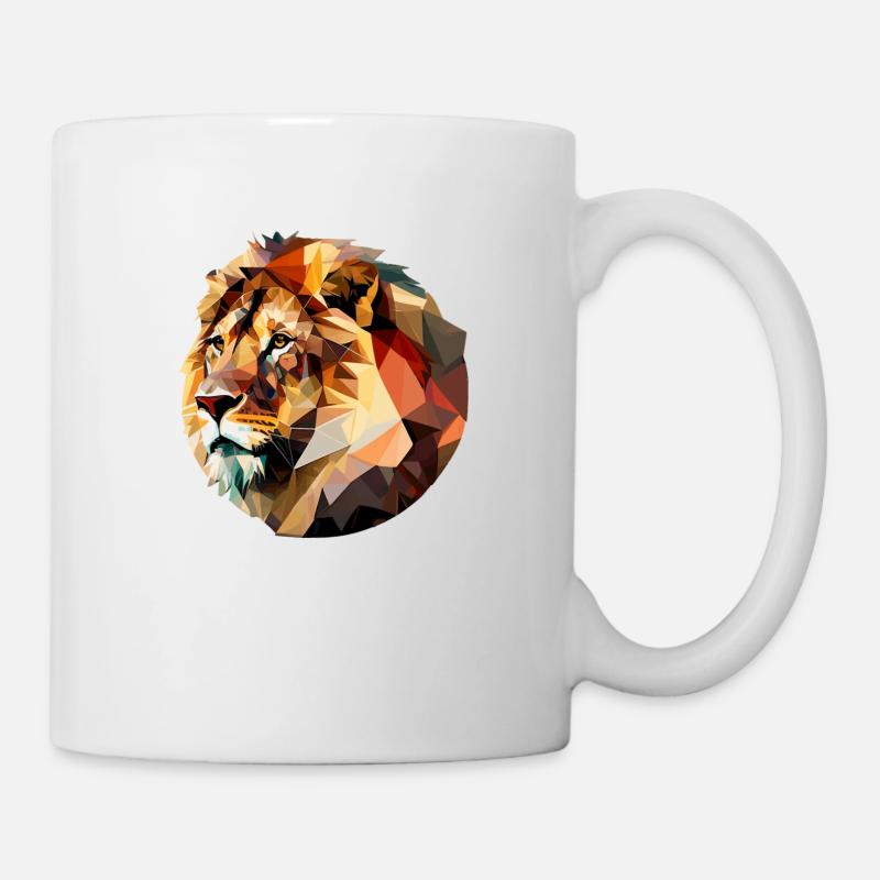 Cadeau de profil de tête de lion de Vector - Mug blanc - blanc