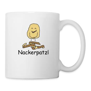 Nackerpatzl - geschälte Kartoffel - FKK Kartoffel - Tasse - Weiß - Rechts