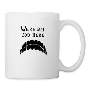 Nous sommes tous tristes ici - Alice au pays des merveilles - Noir - Mug blanc - blanc - Droite