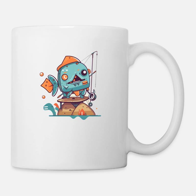 Robot pécheur - Mug blanc - blanc