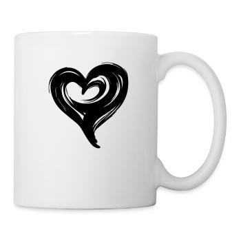 omantisches geschwungenes Herz für Valetninstag - Tasse - Weiß - Rechts