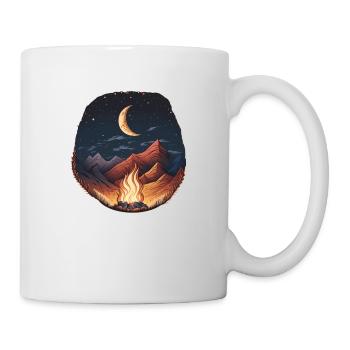 Campfire Starry Sky Moonlight Mountain - Mug - white - Right