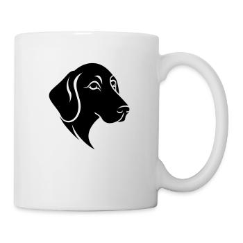 cute and fluffy Golden Retriever dog head - Mug - white - Right