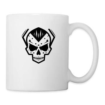 Schädel Punk Kunst - Tasse - Weiß - Rechts