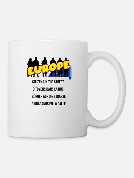 citoyens dans la rue - Bürger auf die Strasse - Tasse - Weiß