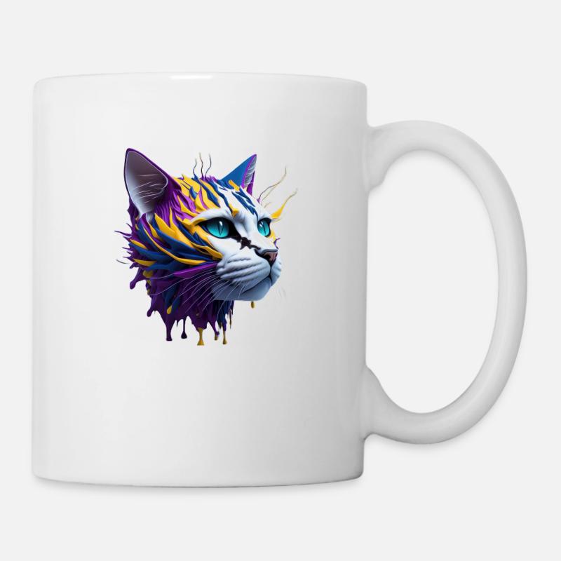 cat lovers, cat 3d ,chat tigré - Mug blanc - blanc