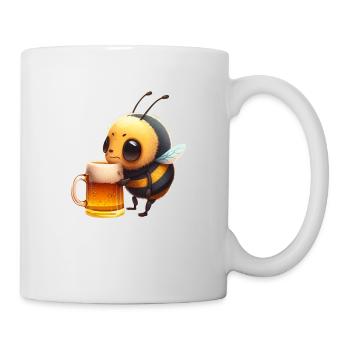 La petite abeille boit une grosse bière - Mug blanc - blanc - Droite
