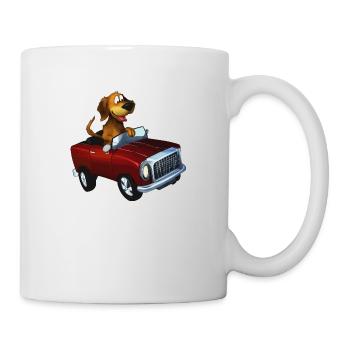 chien conduisant voiture drôle chien propriétaire tenue - Mug blanc - blanc - Droite