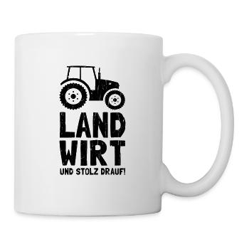 Ich bin Landwirt und stolz drauf! Bäuerinnen Bauer - Tasse - Weiß - Rechts