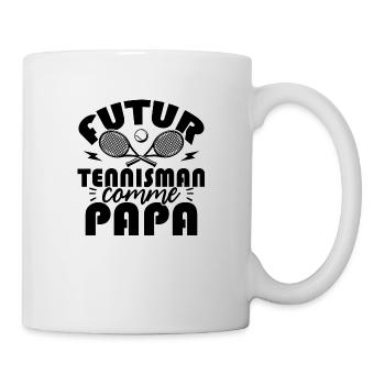 Futur tennisman comme papa - Mug blanc - blanc - Droite