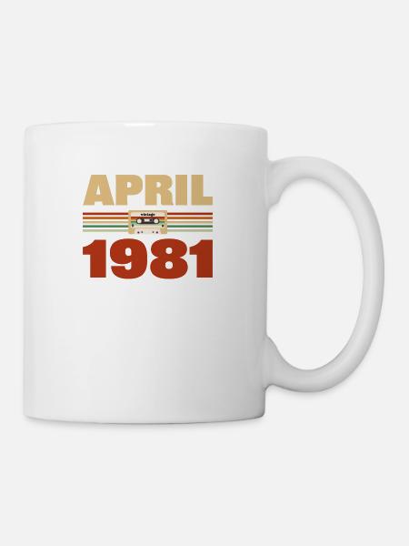 42. Geburtstag April Jahrgang 1981 Geschenkidee - Tasse - Weiß