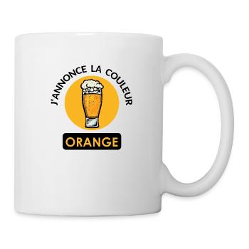 annonce couleur orange biere binouse mousse chope - Mug blanc - blanc - Droite