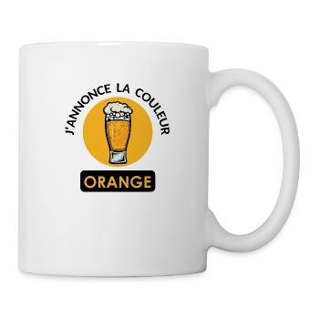 annonce couleur orange biere binouse mousse chope - Mug blanc - blanc - Droite