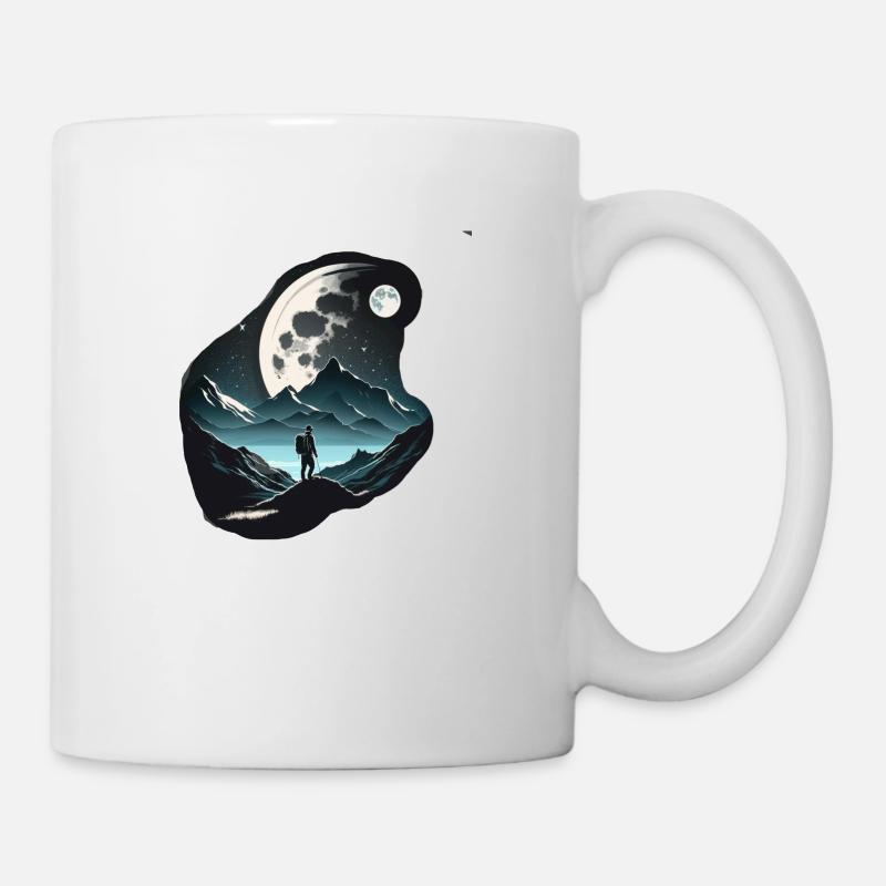 Mountaineers in the moonlight - Mug - white