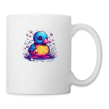 Ein buntes Entlein mit schönem Schnabel und Federn - Tasse - Weiß - Rechts
