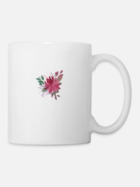 Lettre t floral - Mug blanc - blanc