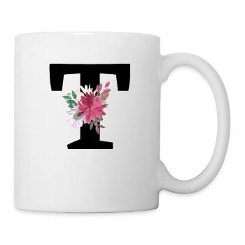 Buchstabe t blumig - Tasse - Weiß - Rechts
