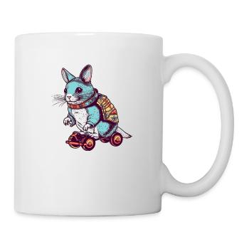 Der süße Chinchilla fährt mit einem Skateboard - Tasse - Weiß - Rechts