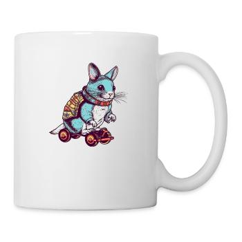 Chinchilla hat als Hobby Skaten mit dem Skateboard - Tasse - Weiß - Rechts