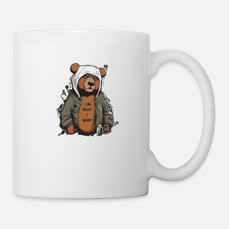 Je fais ce que je veux Ours - Mug blanc - blanc