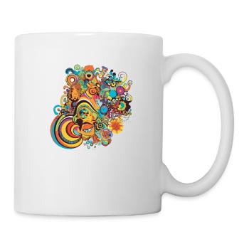 Psychedelische Motive der 70er Jahre - Tasse - Weiß - Rechts