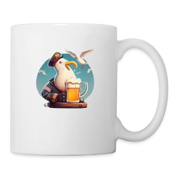 Lutsiger Captain Seagull avec de la bière - Mug blanc - blanc - Droite