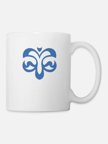 Esoterisches Stammeszeichen von blauer Farbe - Tasse - Weiß
