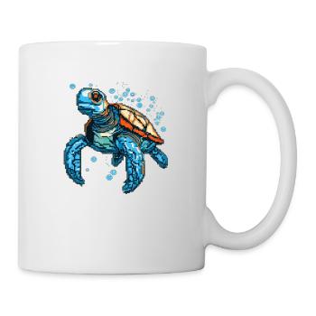 Turtle est composé de pixels - Mug blanc - blanc - Droite