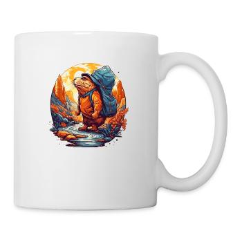 Maulwurfsratte wandert zum Ziel - Tasse - Weiß - Rechts