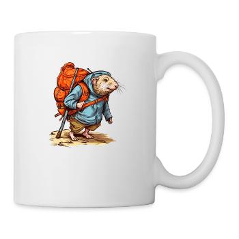 Maulwurfsratte begibt sich auf eine Wanderung - Tasse - Weiß - Rechts