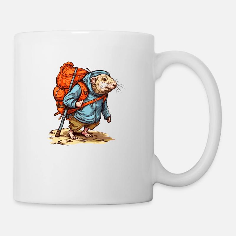 Le rat-taupe part en randonnée - Mug blanc - blanc