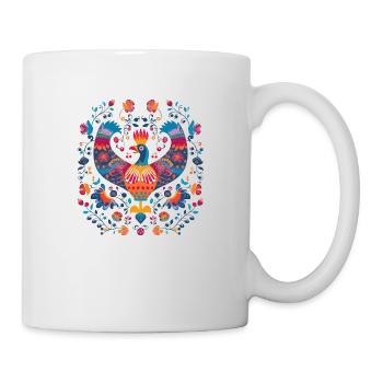 Der Vintage-Vogel - Tasse - Weiß - Rechts
