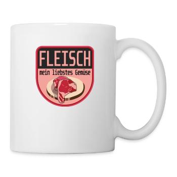 Fleisch mein liebstes Gemüse - Tasse - Weiß - Rechts