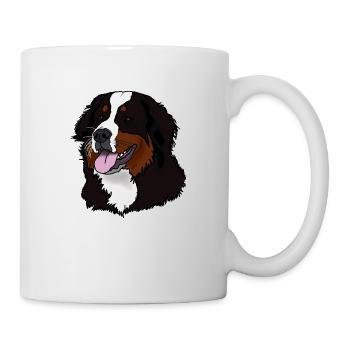 Berner Sennenhund Kopf - Tasse - Weiß - Rechts