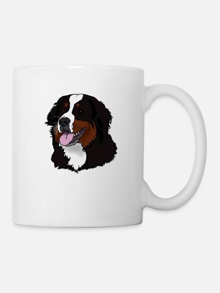 Berner Sennenhund Kopf - Tasse - Weiß
