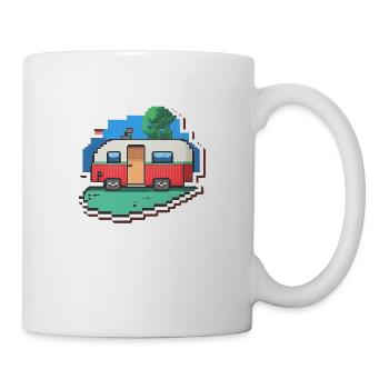 pixel vintage camper car - Tasse - Weiß - Rechts