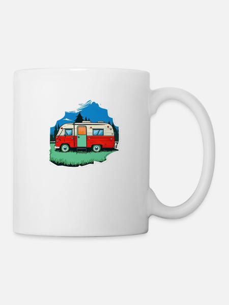 vintage camper car - Tasse - Weiß