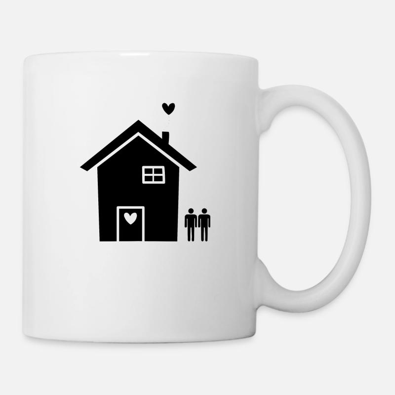 Déménagement construction de la gay pride - Mug blanc - blanc