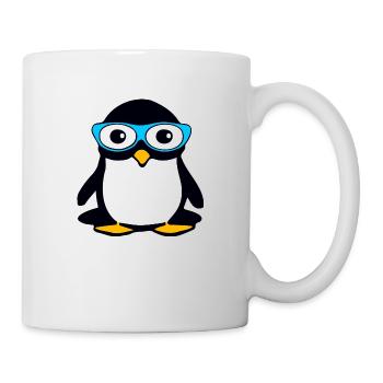 Penguin with blue glasses - Mug - white - Right
