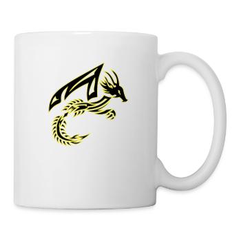 Stammesdrache Schwarzer und Gelber Drache - Tasse - Weiß - Rechts