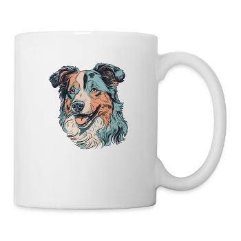 Australischer Schäferhund - Tasse - Weiß - Rechts